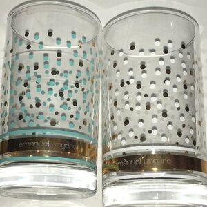 Designer Glasses Set/2 Emanuel Ungaro 1 Gold/ White 1 Light Blue/Gold Polka Dot